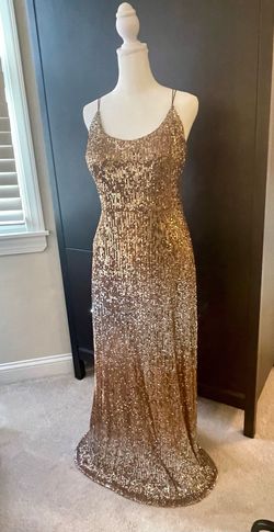 Halston Heritage Gold Size 6 Jersey Short Height Mermaid Dress on Queenly