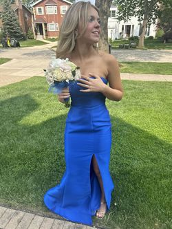 sherri hill Royal Blue Size 4 Military Mermaid Dress on Queenly