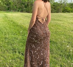 Brown Size 0 Side slit Dress on Queenly