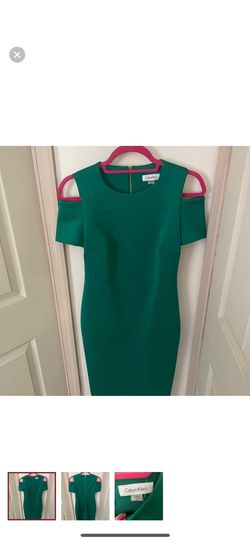 Calvin Klein Green Size 4 Mini 50 Off Jersey Cocktail Dress on Queenly