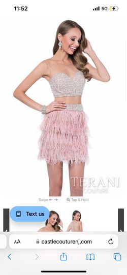Style 1613P0079 Terani Couture Pink Size 2 Homecoming Jersey Cocktail Dress on Queenly