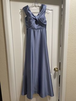 Cinderella Divine Blue Size 4 Medium Height Jersey Floor Length A-line Dress on Queenly