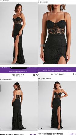 Black Size 14 Side slit Dress on Queenly