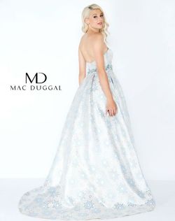 Style 62954 Mac Duggal Blue Size 0 Military Floor Length A-line Dress on Queenly