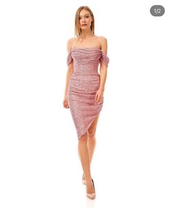 Hot contact Pink Size 16 Mini Plus Size Free Shipping Tall Height Cocktail Dress on Queenly