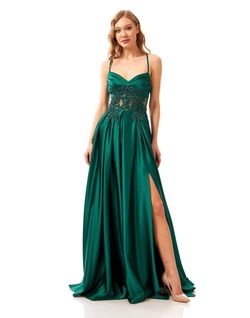 Hot contact Green Size 12 Pageant A-line Dress on Queenly