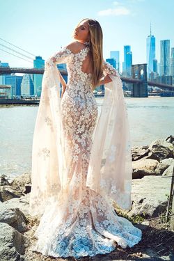Style 14307 Stephen Yearick White Size 10 Jewelled Halter Custom Polyester Mermaid Dress on Queenly