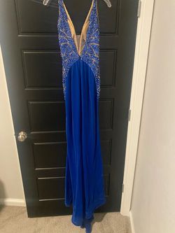 Sherri Hill Blue Size 4 Free Shipping Tall Height Mermaid Dress on Queenly