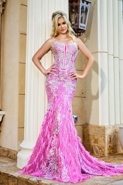 Style PS24254 Portia and Scarlett Pink Size 8 Pageant Prom Mermaid Dress on Queenly