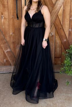 La Femme Black Size 10 Jersey Free Shipping Ball gown on Queenly