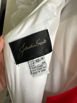 Johnathan Kayne White Size 10 Pageant Jersey Short Height Train Dress on Queenly