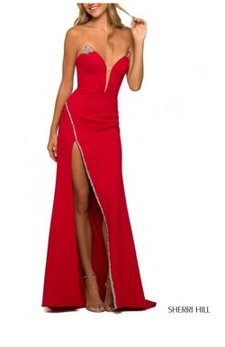 Sherri Hill Red Size 0 Tall Height Side slit Dress on Queenly