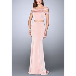 Style 24520 La Femme Pink Size 2 24520 Floor Length Straight Dress on Queenly
