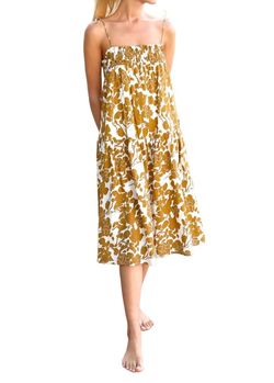 Style 1-185462965-3011 GREYLIN Gold Size 8 Floral Cocktail Dress on Queenly
