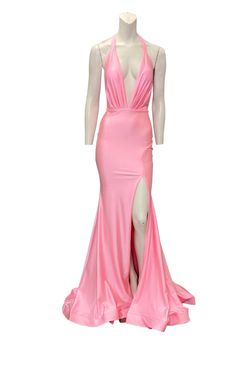 Style 1-1998676181-3855 JESSICA ANGEL Pink Size 0 Floor Length Side slit Dress on Queenly