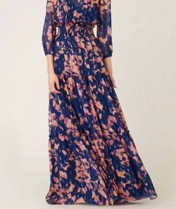 Style 1-202062084-2168 Shoshanna Blue Size 8 Keyhole Navy Straight Dress on Queenly