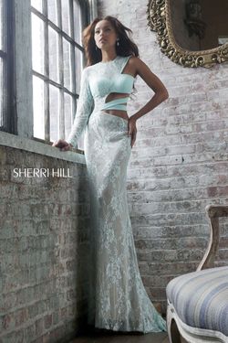 Style 21279 Sherri Hill Blue Size 6 21279 Pageant A-line Dress on Queenly
