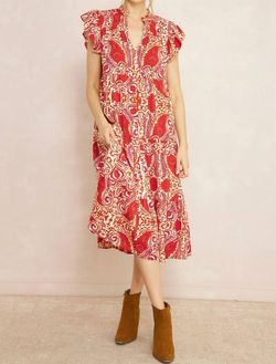 Style 1-2532259690-2696 entro Red Size 12 Polyester Plus Size Print Cocktail Dress on Queenly
