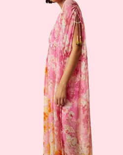 Style 1-3514647373-3236 HEMANT & NANDITA Pink Size 4 Sheer Print Straight Dress on Queenly