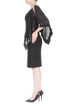 Style 1-373874646-98 Joseph Ribkoff Black Size 10 Silk Polyester Cocktail Dress on Queenly