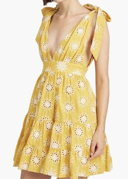 Style 1-4093510771-2696 En Saison Yellow Size 12 Mini V Neck Tall Height Cocktail Dress on Queenly