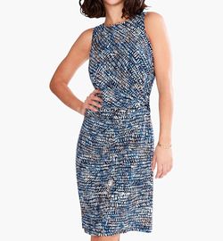 Style 1-69398648-3775 Nic + Zoe Blue Size 16 Spandex Free Shipping Summer Sorority Polyester Cocktail Dress on Queenly