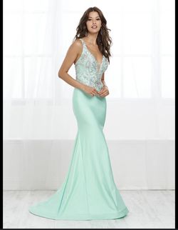 Style 16403 Tiffany Designs Blue Size 4 Sweet 16 Party 16403 Fitted Mermaid Dress on Queenly
