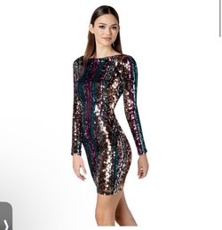 Dress the Population Multicolor Size 16 Prom Nightclub Free Shipping Jersey Plus Size Cocktail Dress on Queenly