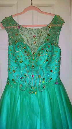 Fiesta Multicolor Size 12 Coalition Ball Free Shipping Floor Length Ball gown on Queenly