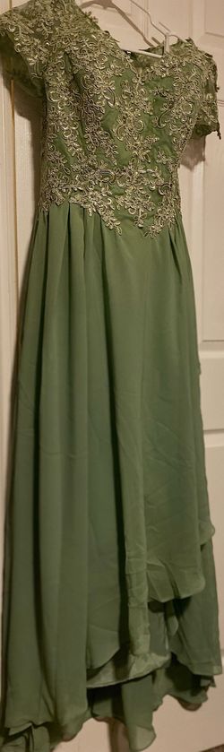Vnaix Green Size 14 Plus Size Tall Height Military A-line Dress on Queenly