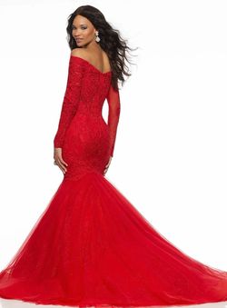 MoriLee Red Size 0 Sleeves Tall Height Floor Length Mermaid Dress on Queenly