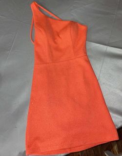 Alyce Paris Orange Size 2 One Shoulder Pageant Mini Cocktail Dress on Queenly