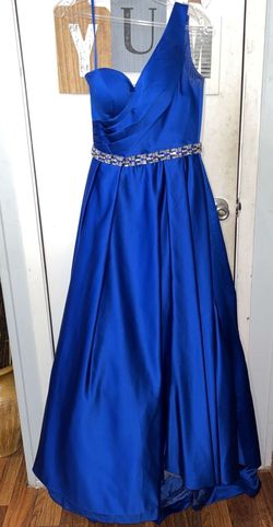 Ashley Lauren Blue Size 2 Short Height Prom Quinceanera Ball gown on Queenly
