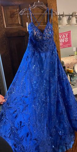 Style 139 48007 MoriLee Blue Size 20 Plus Size 139 48007 Floor Length A-line Dress on Queenly