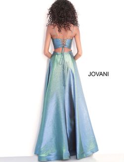 Style 67419 Jovani Blue Size 6 Corset Two Piece A-line Dress on Queenly