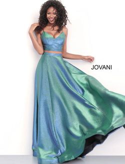 Style 67419 Jovani Blue Size 6 50 Off Prom Military A-line Dress on Queenly