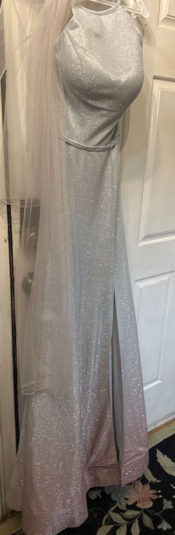 Silver Size 8 Side slit Dress on Queenly