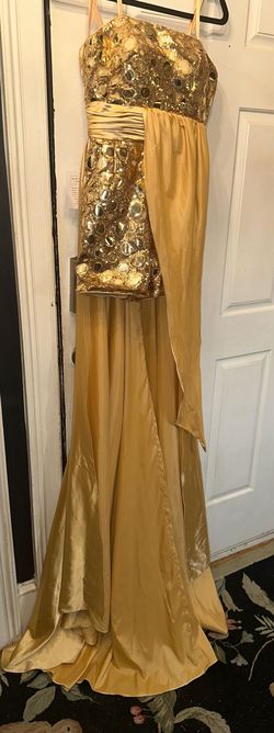 Gold Size 4 Jumpsuit Dress on Queenly