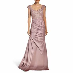 Style 21669 La Femme Multicolor Size 16 Lace Straight Dress on Queenly