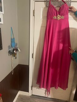 Style PE282 Cire Pink Size 14 Jersey Floor Length Straight Dress on Queenly
