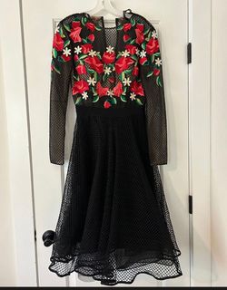 Mac Duggal Black Size 8 Homecoming Embroidery Prom Cocktail Dress on Queenly