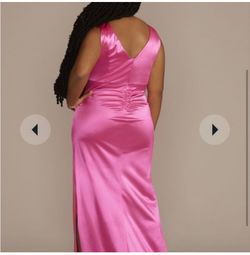 David's Bridal Pink Size 18 Plus Size Floor Length Straight Dress on Queenly