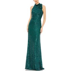 Style 11280 Mac Duggal Green Size 2 Sheer Sequined Straight Dress on Queenly