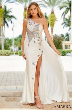 Style CLEO Amarra White Size 0 Train Floor Length Cleo Tall Height Side slit Dress on Queenly