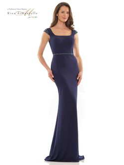 Style FREYA_NAVY6_B2887 Colors Blue Size 6 Train Floor Length Tall Height Straight Dress on Queenly