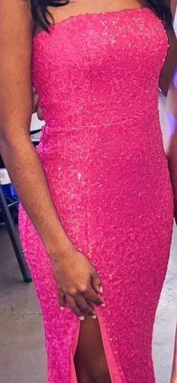 Style PS22378 Portia and Scarlett Pink Size 0 Floor Length Short Height Side slit Dress on Queenly