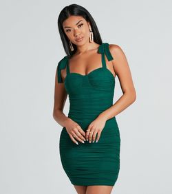 Style 05103-5227 Windsor Green Size 12 Nightclub Plus Size Corset Cocktail Dress on Queenly