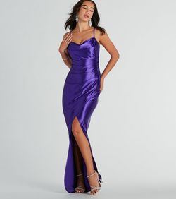 Style 05002-7974 Windsor Purple Size 8 Padded Side slit Dress on Queenly