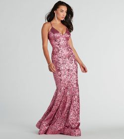 Style 05002-8139 Windsor Pink Size 4 Embroidery 05002-8139 Mermaid Dress on Queenly