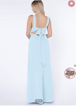 Style Christiana Azazie Blue Size 10 Plunge Christiana Floor Length Bridesmaid A-line Dress on Queenly